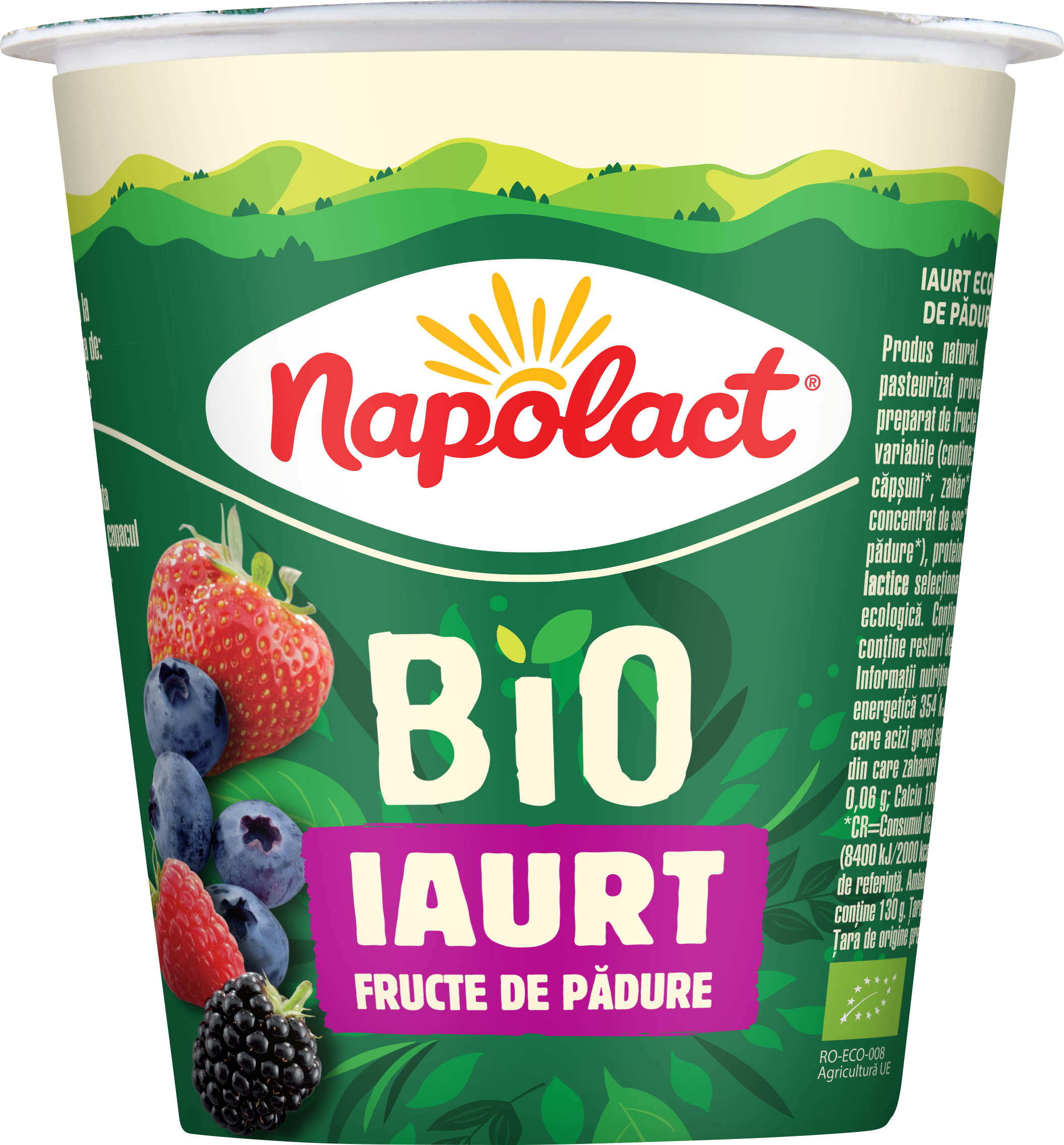 Gs1 Iaurt Pahar Bio Fructe De Padure 130g Frontal 240725